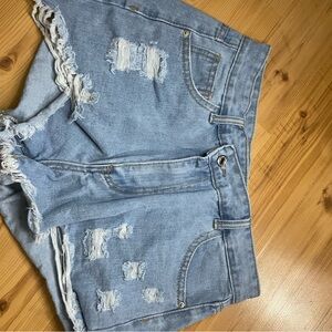 SHEIN Light Blue Denim Shorts